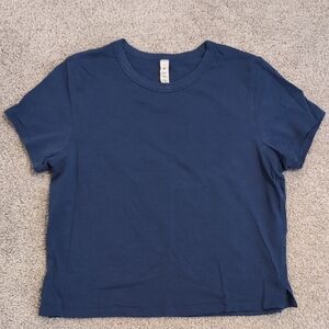 Lululemon Classic-fit Cotton-blend Blue T-Shirt
